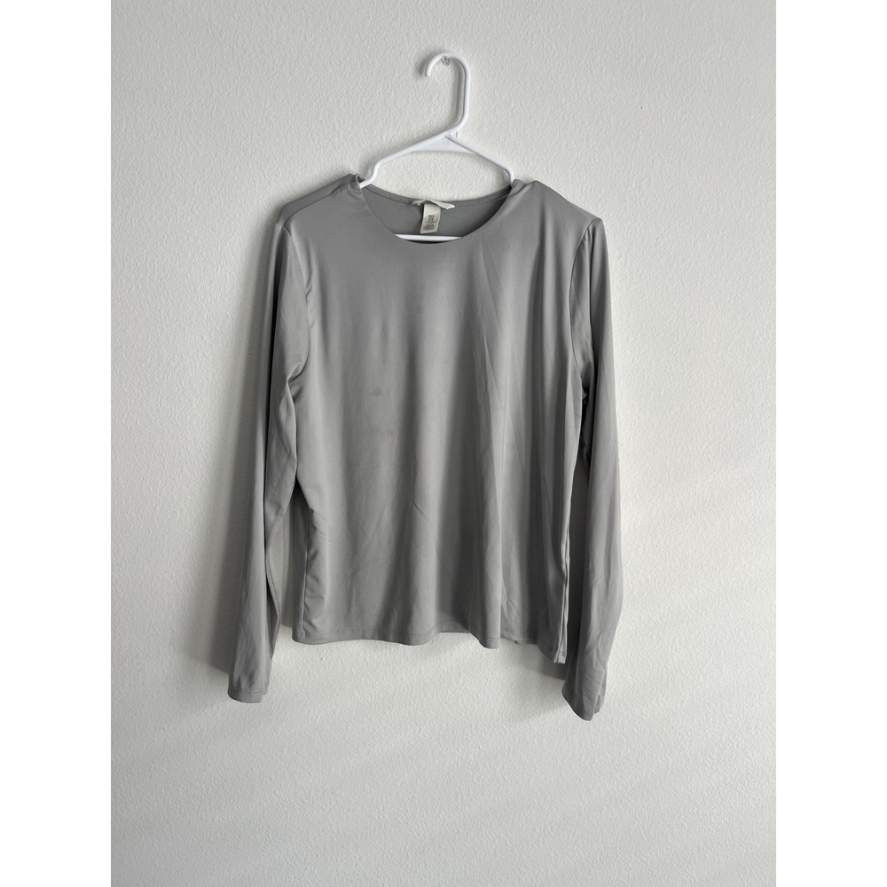 H&M Tee Shirt Womens XL Light Gray Round‎ Neck Everyday Casual Wear Outdoor Top